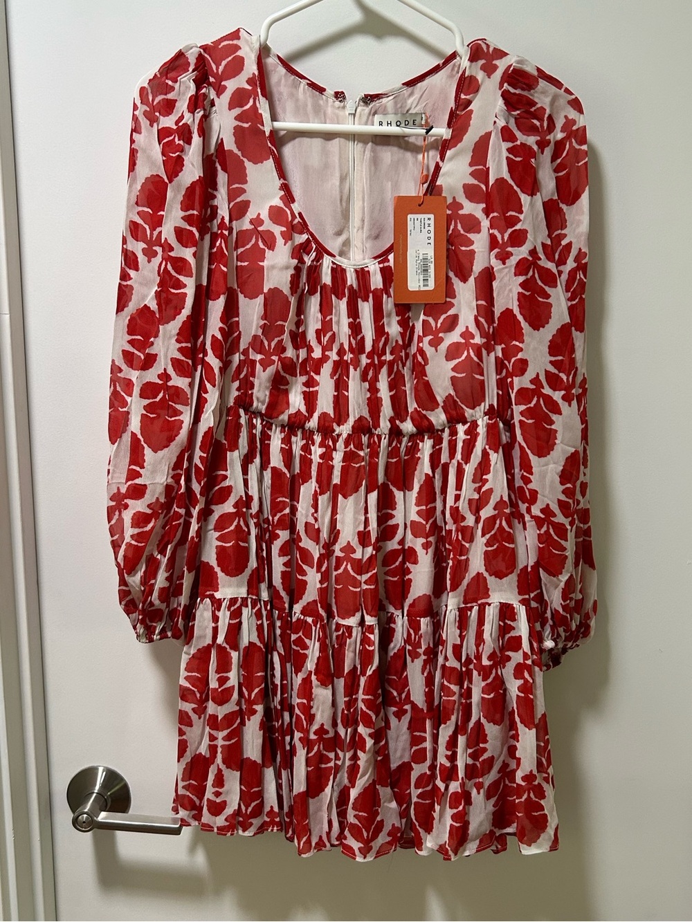 Rhode Gia Dress Red Floral Pattern Size XS
